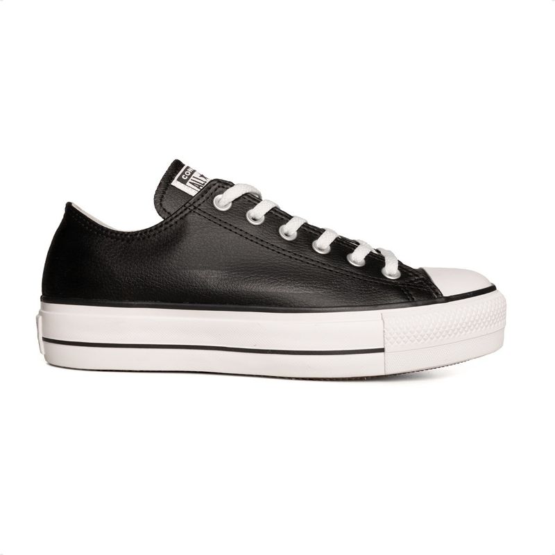 Star Chuck All Star 35 Preto All Star Plataforma Couro Branco 35
