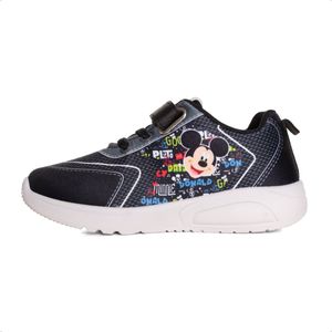 Zapatillas Footy Mickey Vlc C/ Luz Jr Niño Casual Velcro Ngr