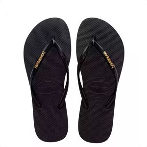 Ojotas Havaianas Slim Logo Metallic Mujer Moda