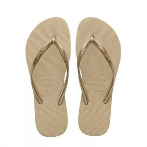 Ojotas Havaianas Slim Logo Metallic Mujer Moda