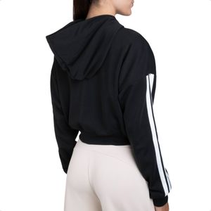 Buzo Crop Adidas 3s Ft Cro Hd C/ Capucha Wns Mujer Training Ngr