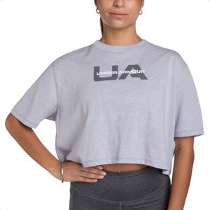 Remera Crop Under Armour Boxy Brnad Ss Arg Wns Training Grs